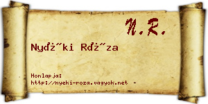 Nyéki Róza névjegykártya