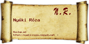 Nyéki Róza névjegykártya